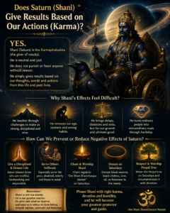 Read more about the article Does Saturn (Shani) Give Results Based on Our Actions (Karma)? If So, How Can We Prevent Negative Effects from Saturn?